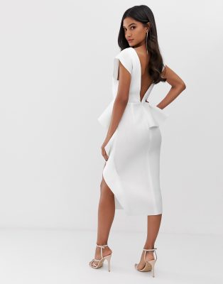 asos white peplum dress