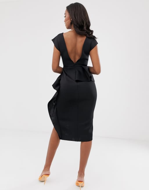 Asos black peplum clearance dress