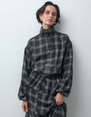 Asos Design Peplum Track Jacket Set In Black