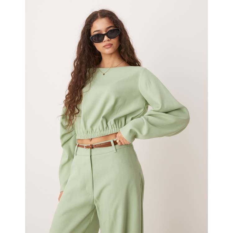 ASOS DESIGN peplum vest in green | ASOS
