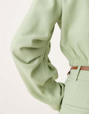 Asos Design Peplum Vest In Green