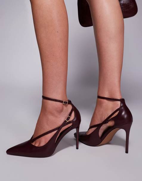 ASOS DESIGN – Pepper – Hohe Absatzschuhe in Burgunderrot - view 1