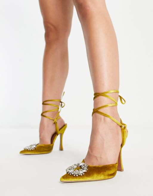 Scarpe giallo ocra con tacco on sale