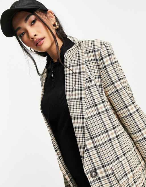 Blazer long carreaux femme new arrivals