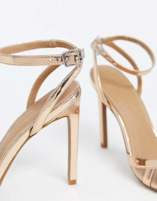 ASOS DESIGN Perfection Stilettos mit Aussparung in Rosegold