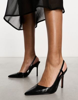 ASOS DESIGN Peri slingback high heeled shoes in black | ASOS