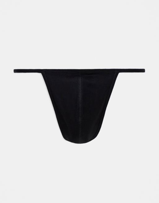 ASOS DESIGN - Perizoma nero con dettaglio ad anello