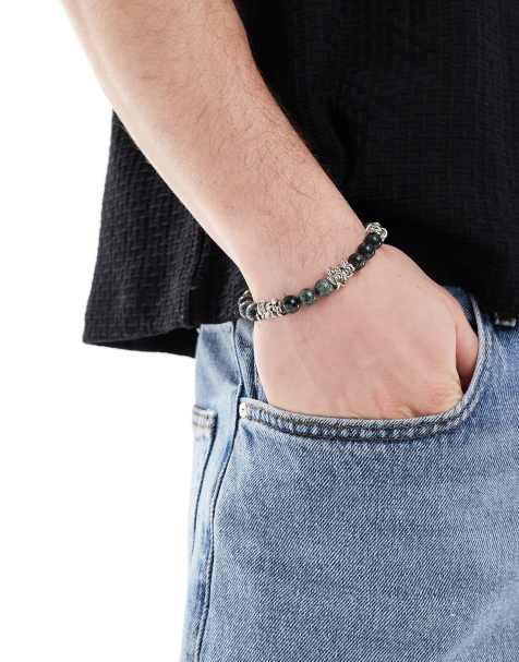 ASOS DESIGN – Perlenarmband im Silberton - view 1