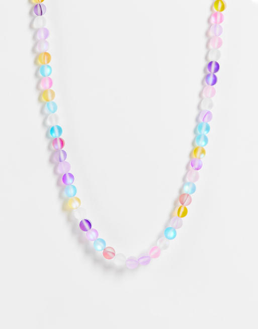 ASOS DESIGN – Perlenhalskette mit reflektierendem Design
