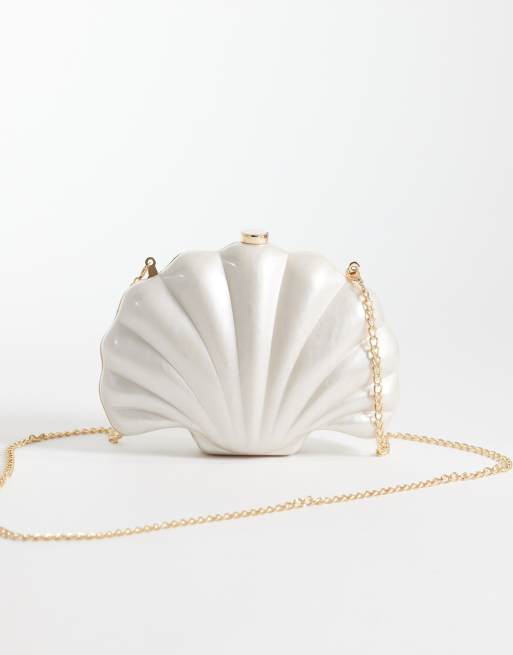 ASOS DESIGN – Perłowobiała torebka na ramię w kształcie muszli, 4 z 4