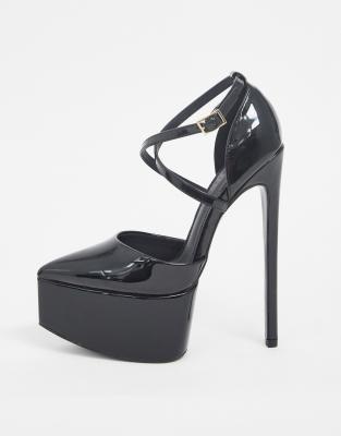 black pointed stiletto heels