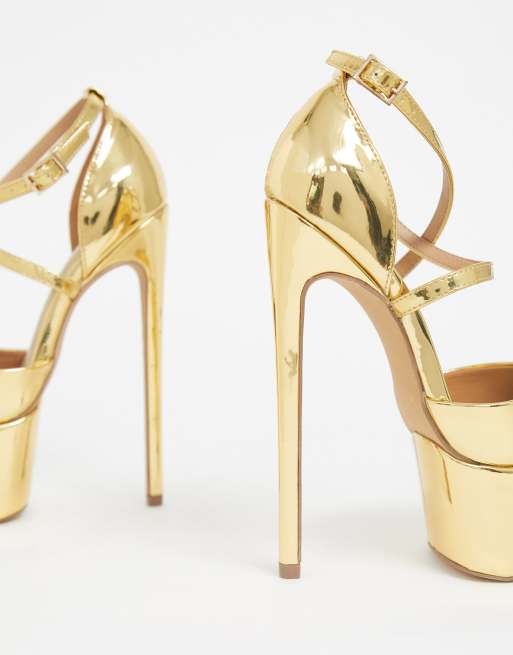 Gold platform 2025 stiletto heels