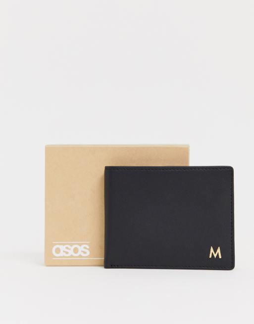 Personalized Black Wallet with Initials