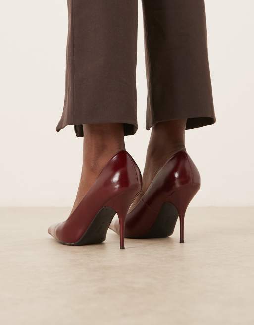 ASOS DESIGN - Perth - Escarpins pointus à talon aiguille haut - Bordeaux, 3 de 4