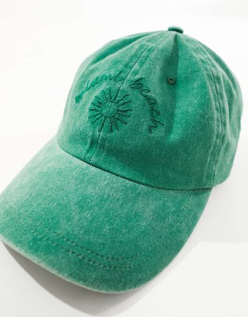 ASOS DESIGN - Pet met slogan en wassing in groen, 4 van 4