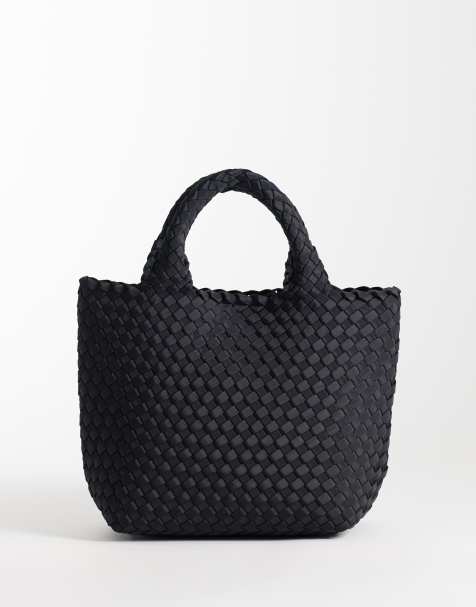 ASOS DESIGN - Petit tote bag tissé effet satin - Noir - view 1