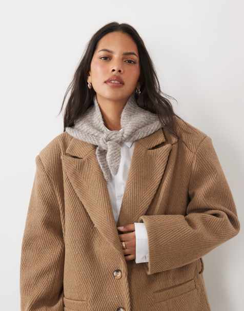 ASOS DESIGN petit triangle côtelé couleur mink - view 1