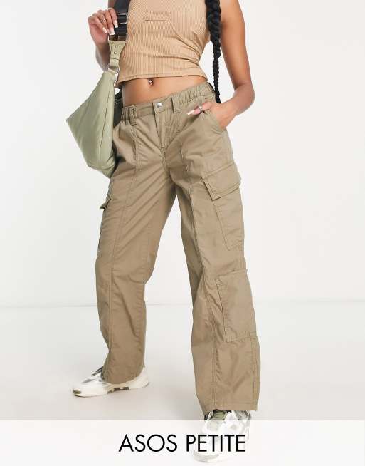 ASOS DESIGN Petite 00s cargo pants in washed khaki