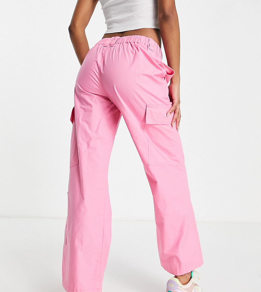 Asos Maternity Asos Design Petite 00s Low Rise Cargo Pants In Pink
