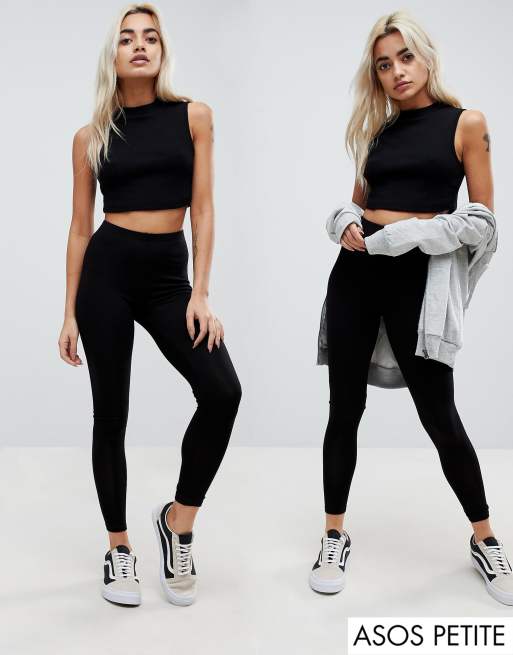 ASOS DESIGN high waisted leggings in black