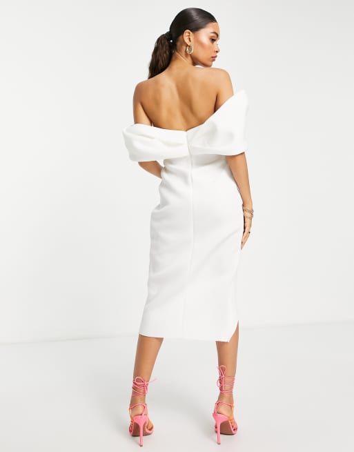 asos white off the shoulder dress