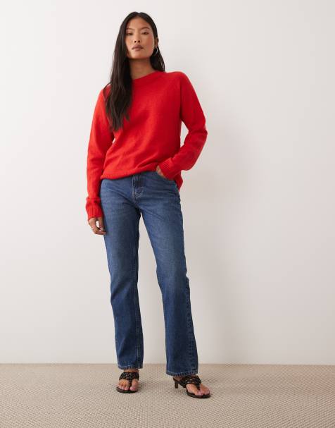 ASOS DESIGN Petite 90'er jeans med lige ben i mørk vask - view 1
