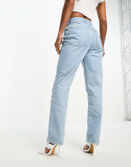 ASOS DESIGN 90s straight leg jeans in light blue