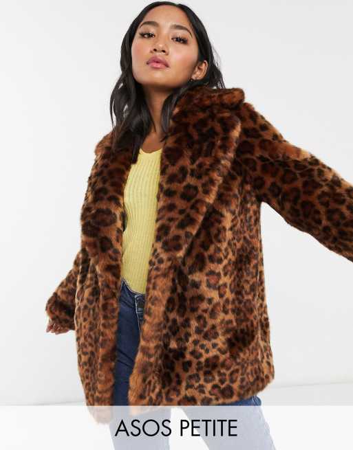 Asos Petite Petite Faux Fur Coat In Leopard, $119, Asos