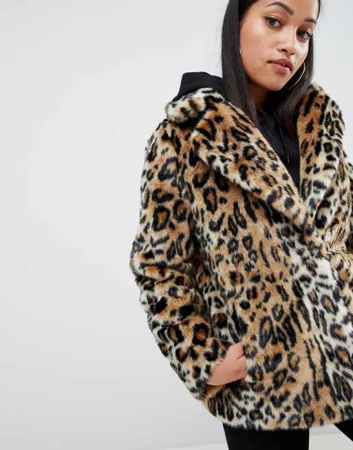 Asos Petite Petite Faux Fur Coat In Leopard, $119, Asos