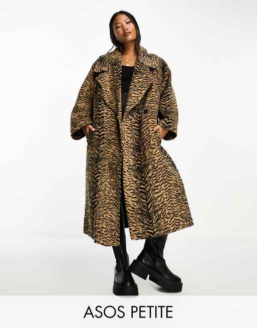 Asos leopard fur clearance coat