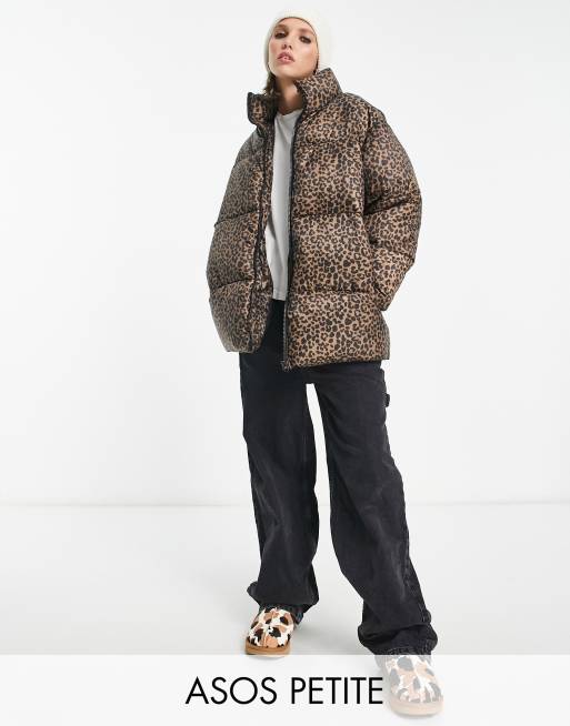 ASOS DESIGN Petite animal print puffer jacket