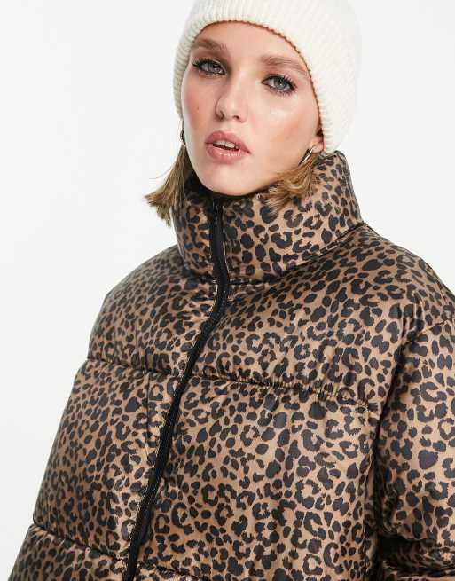 Animal print puffer jacket sale