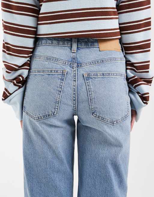 ASOS DESIGN Petite ankle grazer comfort stretch straight leg jeans in authentic mid blue, 4 of 5