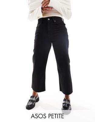 ASOS Petite ASOS DESIGN Petite ankle grazer straight leg jean in clean black - BLACK
