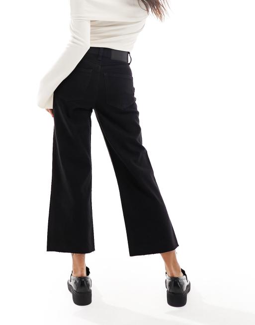 ASOS DESIGN Petite ankle grazer straight leg jean in clean black - BLACK, 2 of 5