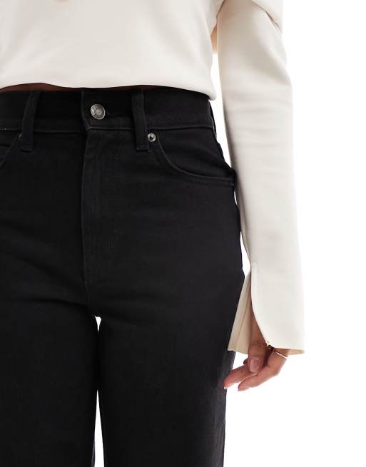 ASOS DESIGN Petite ankle grazer straight leg jean in clean black - BLACK, 3 of 5