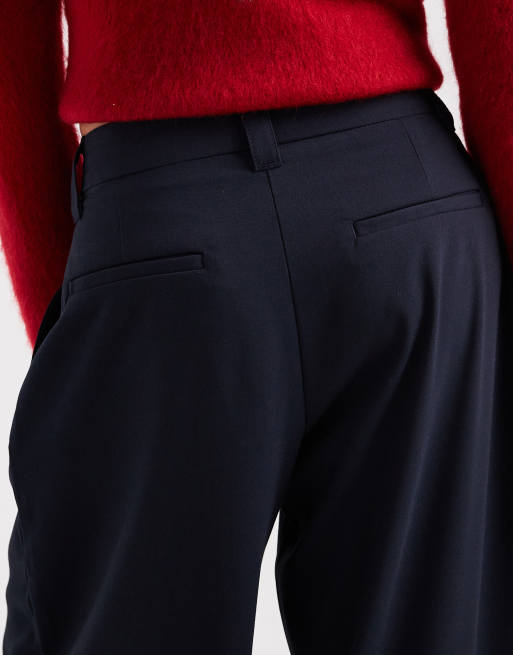 ASOS DESIGN Petite - Arch - Skræddersyede marineblå barrel-bukser , 5 af 5