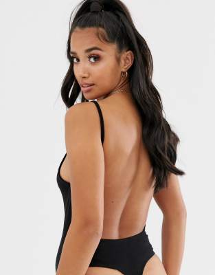 black backless bodysuit