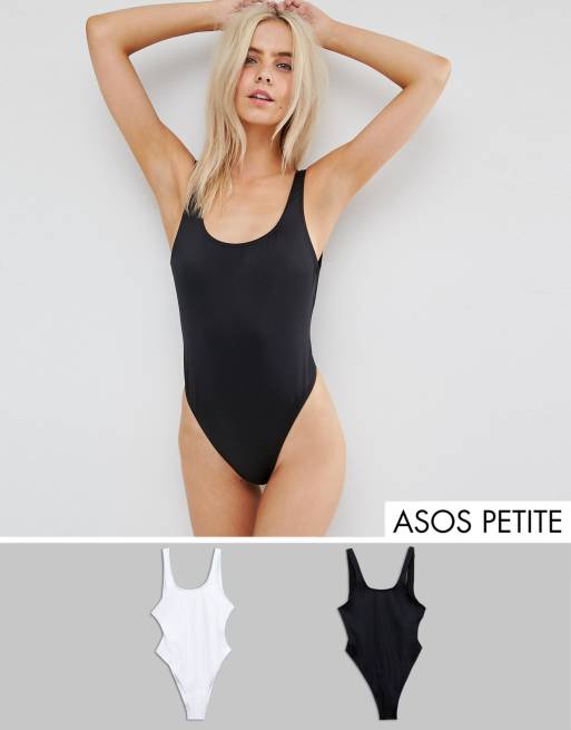 ASOS DESIGN Petite – Baddräkt i flerpack med rund halsringning
