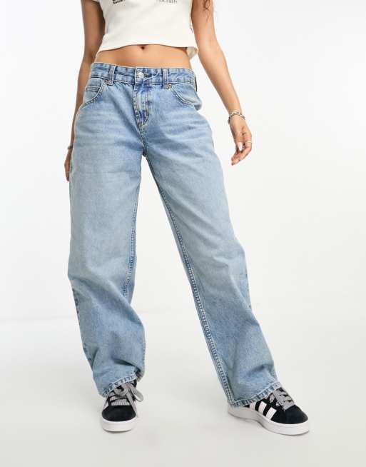 ASOS DESIGN Petite  baggy  jean in light blue, 4 of 5