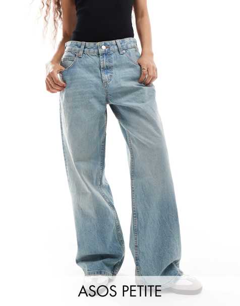 ASOS DESIGN Petite baggy jeans in pale vintage blue - view 1