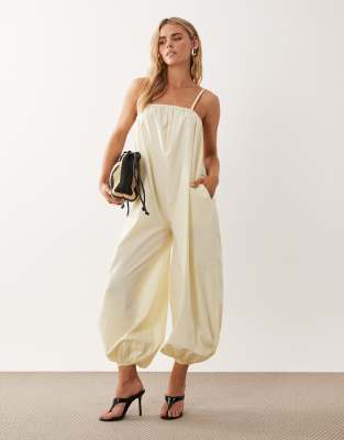 Asos Petite Asos Design Petite Balloon Leg Jumpsuit In Yellow