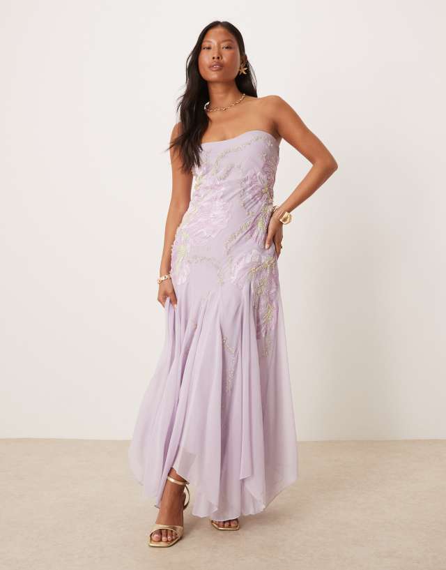 lavender maxi dress Straps Lace Slit Prom Party Gowns| Sleeveless Lavender Long Formal Chic Evening Gown main image 0