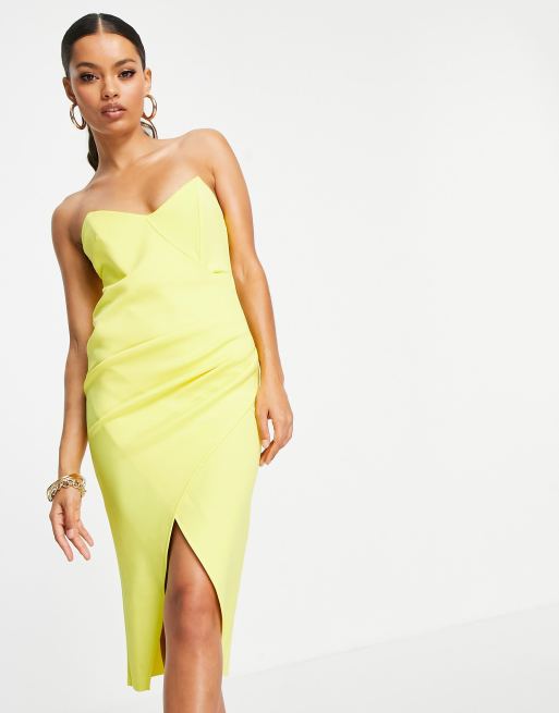 Mustard bandeau outlet dress