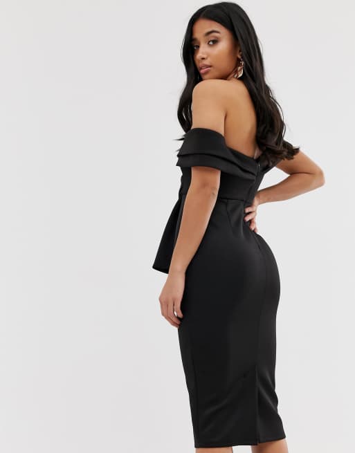 Asos design bardot fold wrap sale