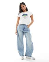 ASOS DESIGN Petite baggy jeans in pale vintage blue