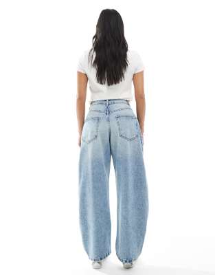 Asos Petite Asos Design Petite Barrel Leg Jeans In Blue