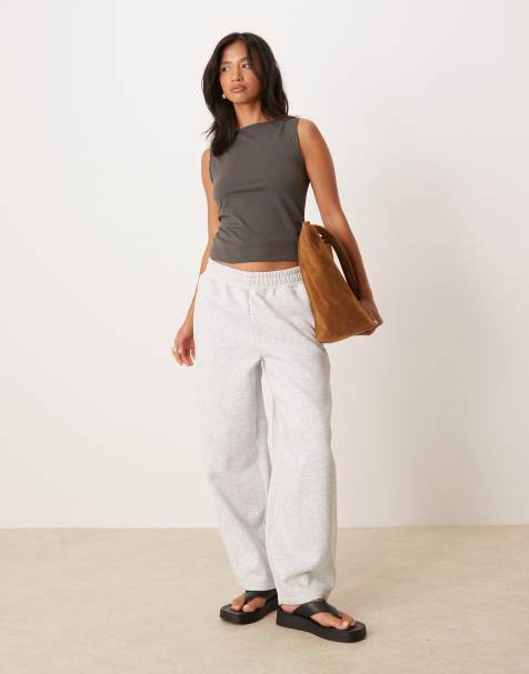 ASOS DESIGN Petite barrel leg sweatpants in gray heather - view 1