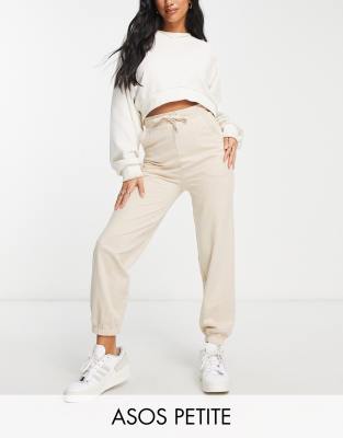 ASOS DESIGN Petite basic slim jogger in oatmeal marl | ASOS