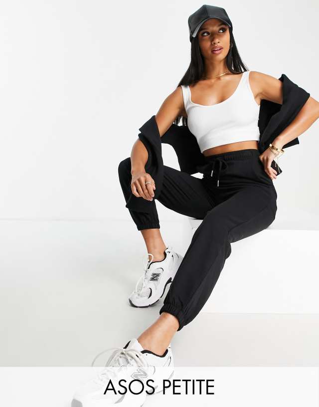 ASOS DESIGN Petite basic slim sweatpants in black